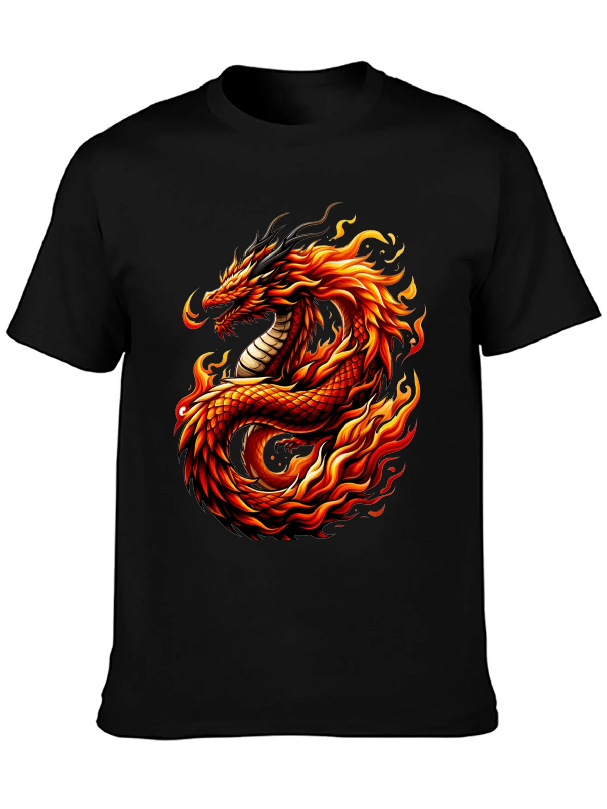 Fiery Dragon Graphic Tee - Mens Black T-Shirt product image 3