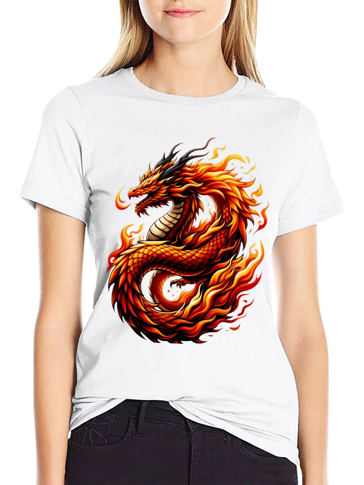 Fiery Dragon Graphic Tee - Mens Black T-Shirt product image 8