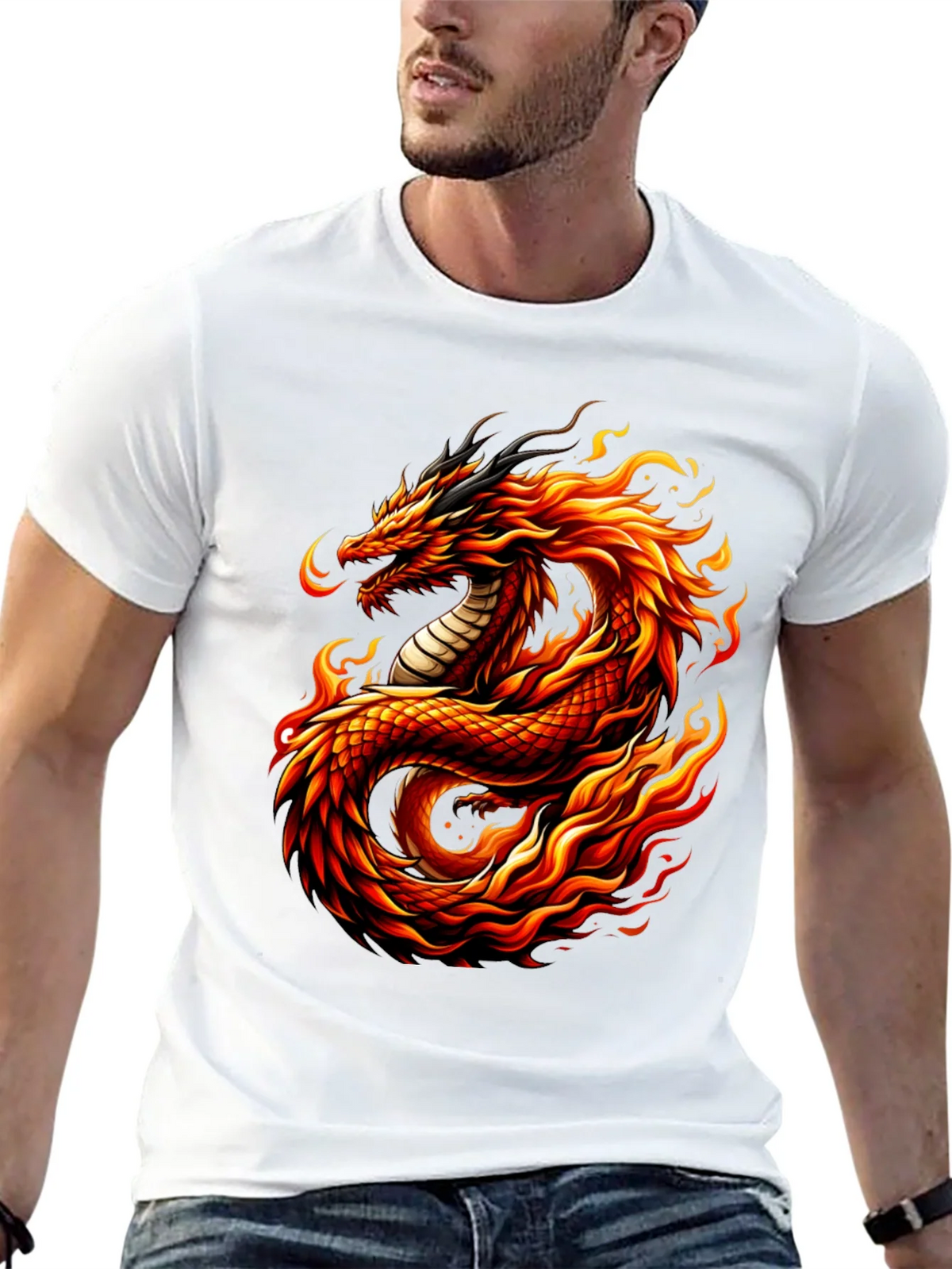 Fiery Dragon Graphic Tee - Mens Black T-Shirt product image 12