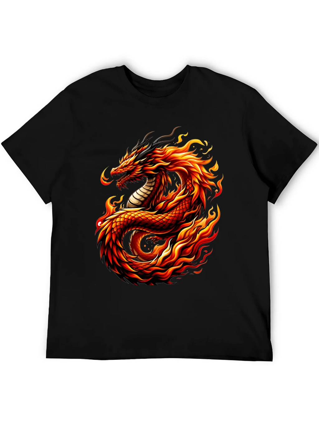 Fiery Dragon Graphic Tee - Mens Black T-Shirt product image 5