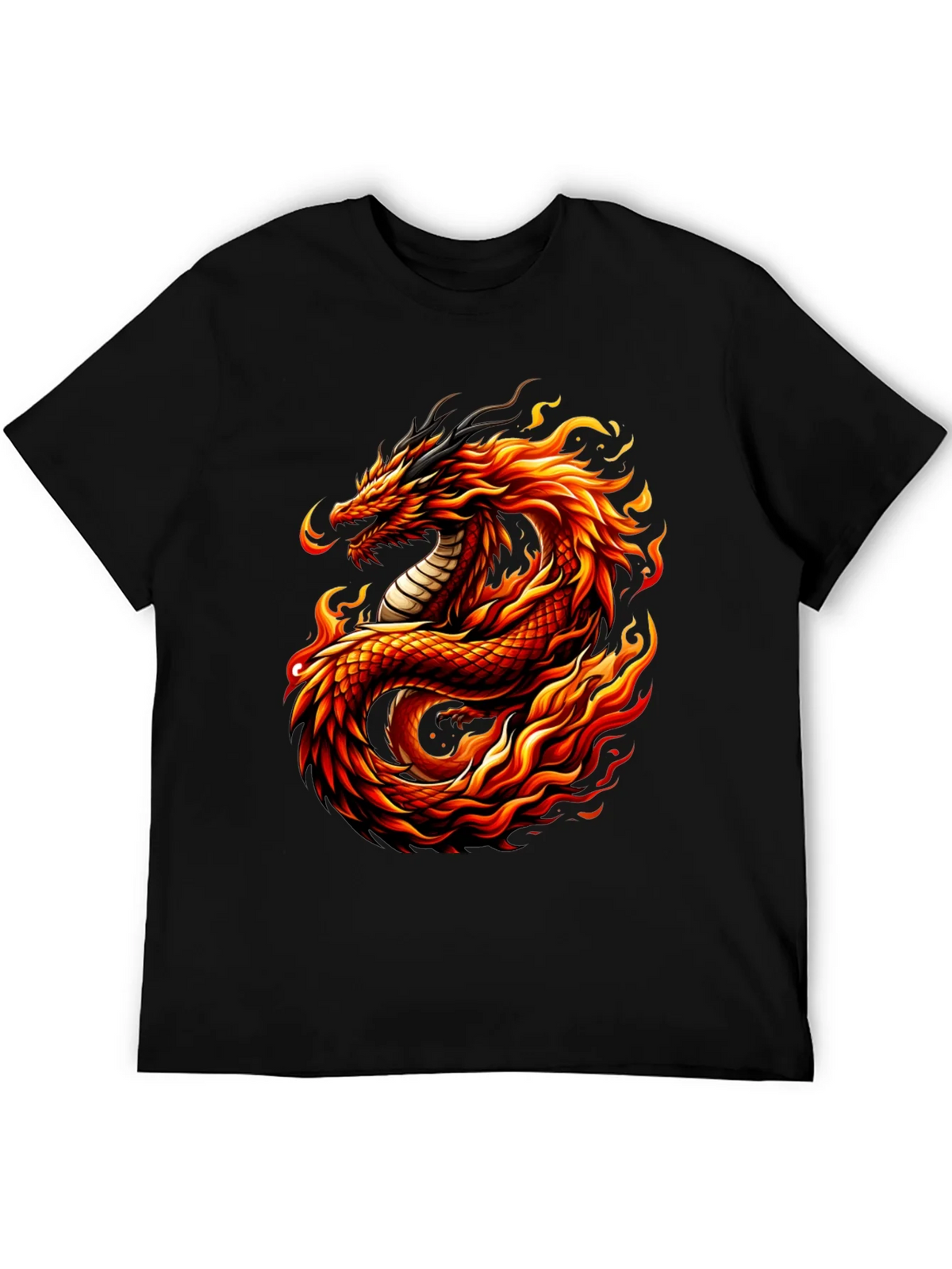 Fiery Dragon Graphic Tee - Mens Black T-Shirt product image 5