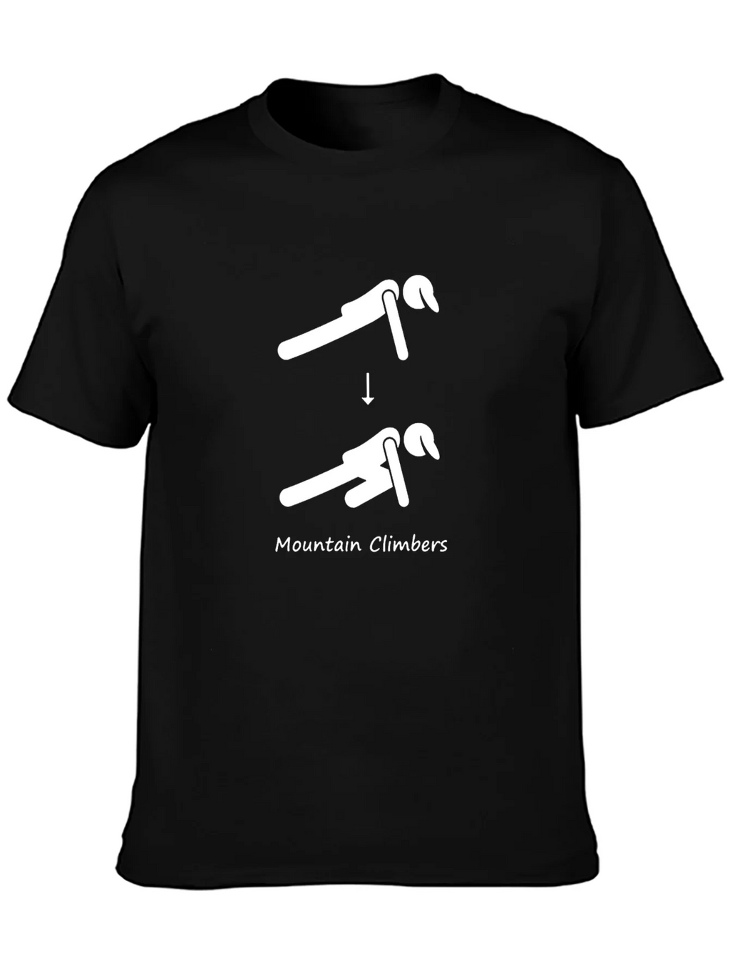 Mountain Climbers Exercise Black T-Shirt product image 3