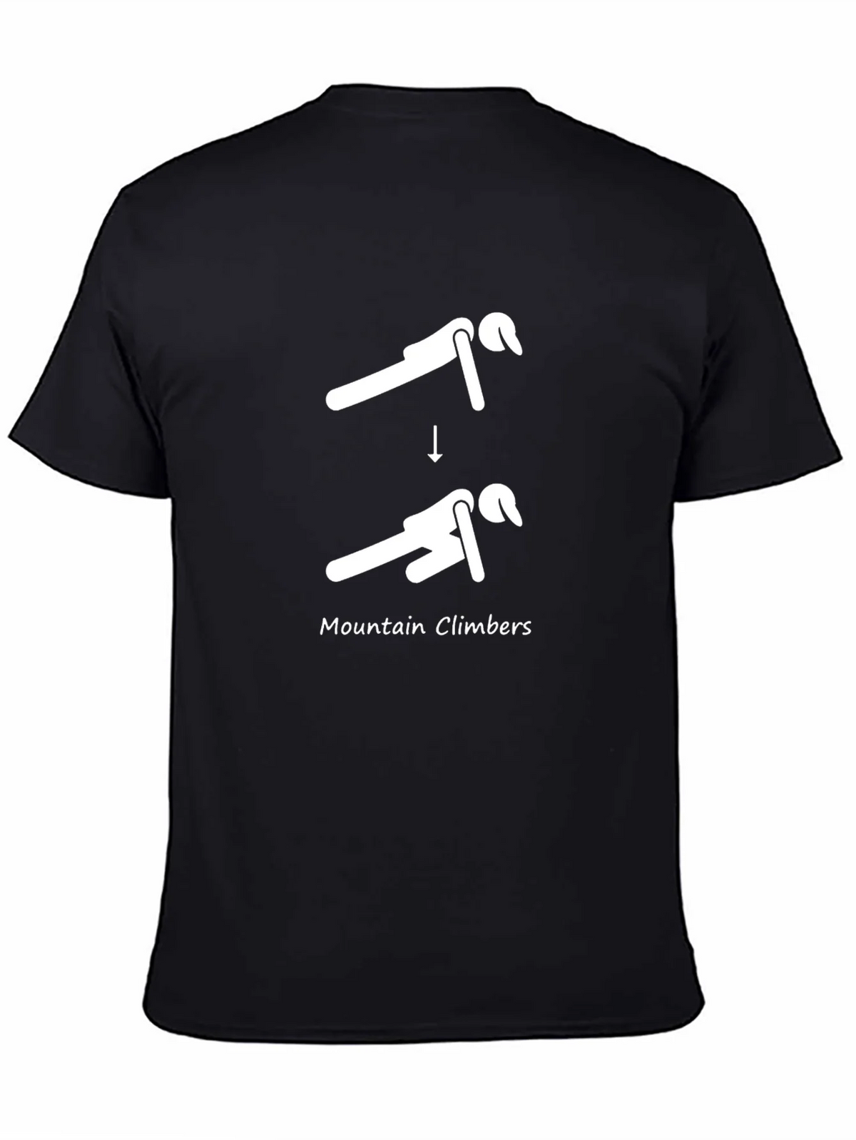 Mountain Climbers Exercise Black T-Shirt product image 4