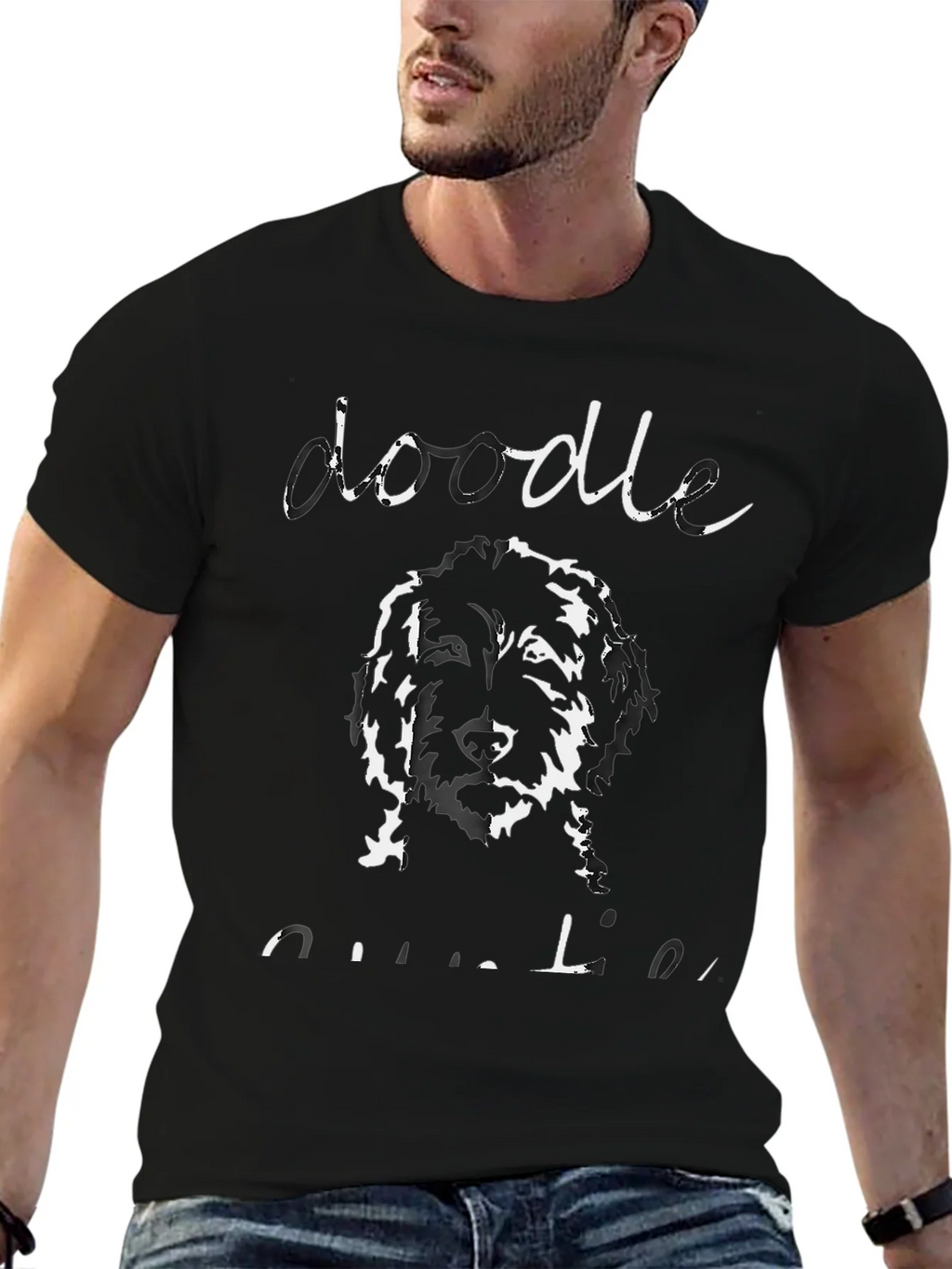 Doodle Outline T-Shirt - Unisex Black Tee product image 6