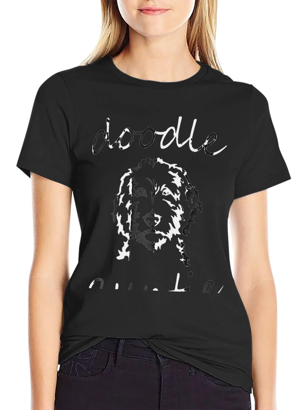 Doodle Outline T-Shirt - Unisex Black Tee product image 2