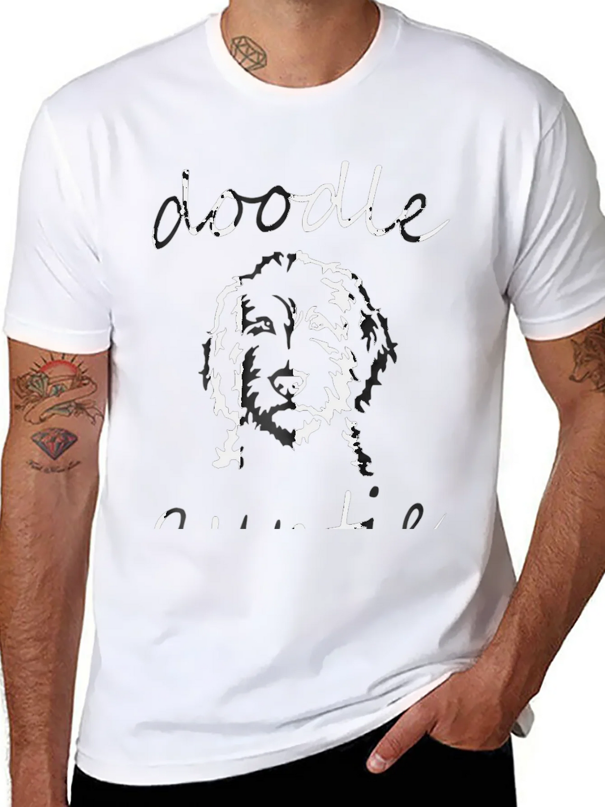 Doodle Outline T-Shirt - Unisex Black Tee product image 7