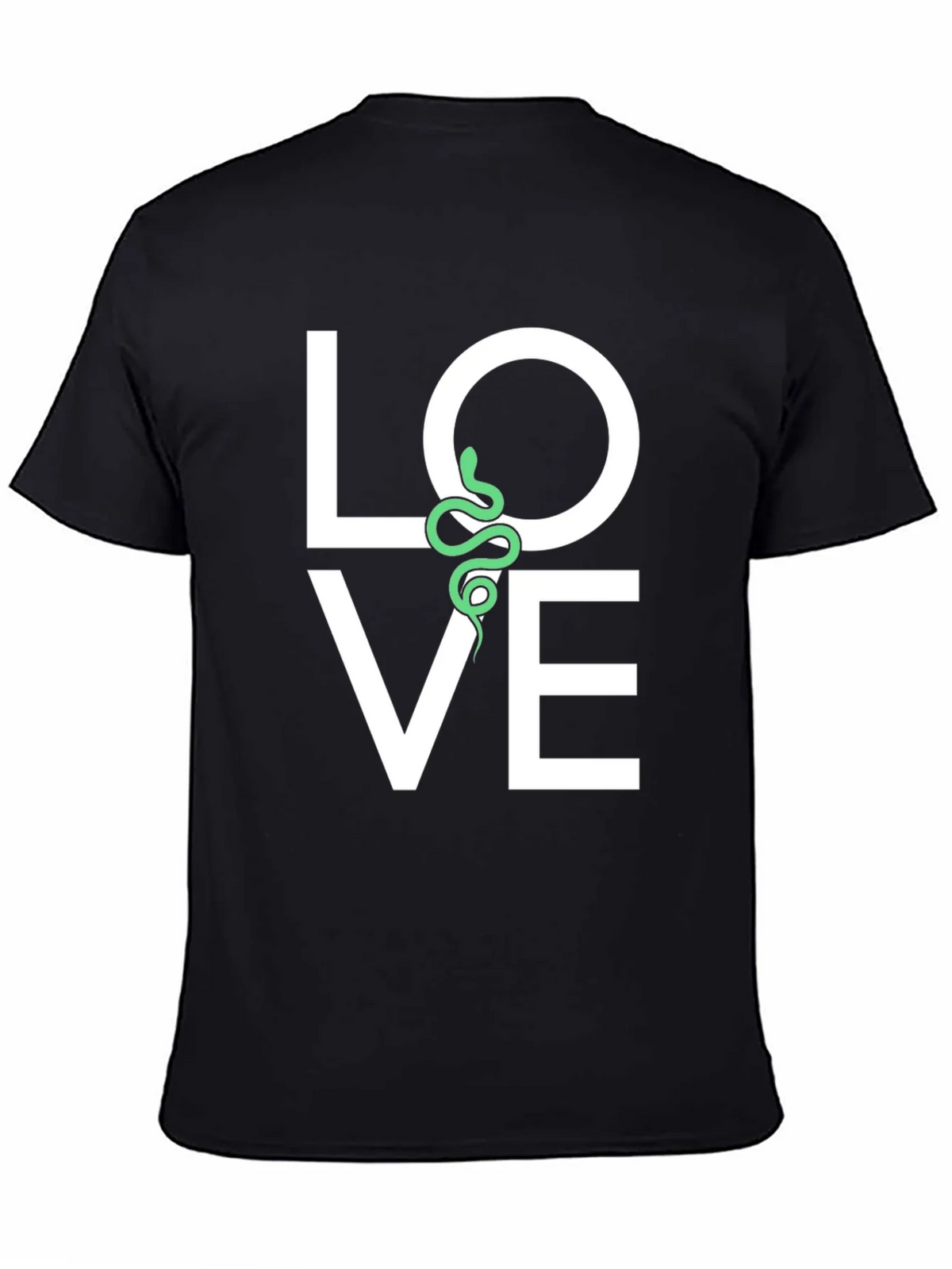 Love Snake Graphic Tee - Black Cotton T-Shirt product image 4