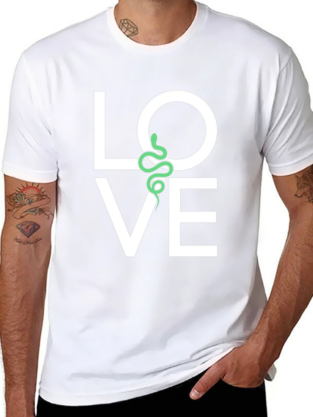 Love Snake Graphic Tee - Black Cotton T-Shirt product image 7
