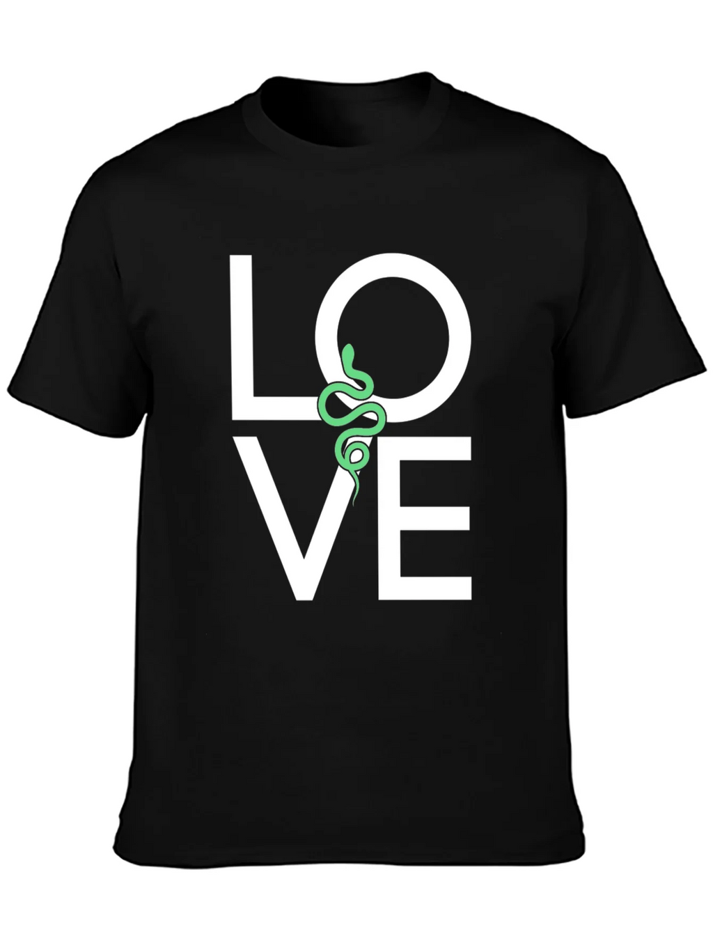 Love Snake Graphic Tee - Black Cotton T-Shirt product image 3