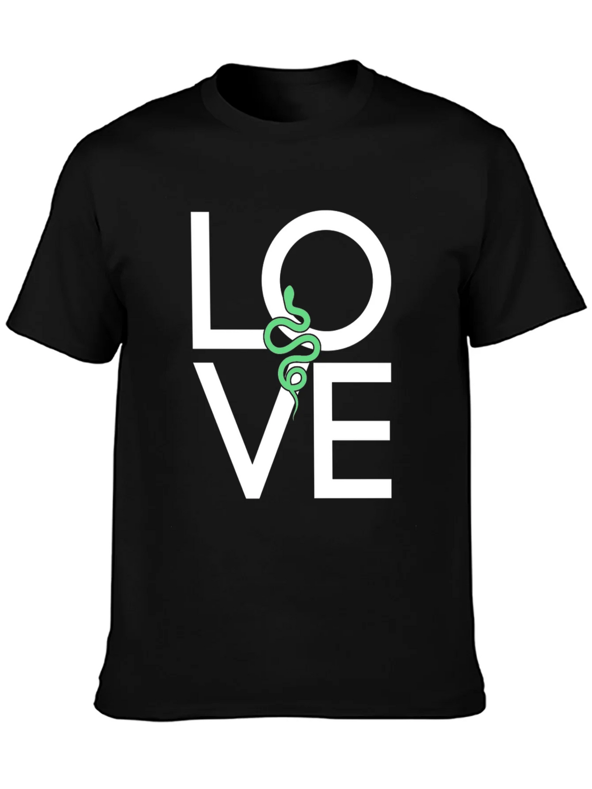 Love Snake Graphic Tee - Black Cotton T-Shirt product image 3