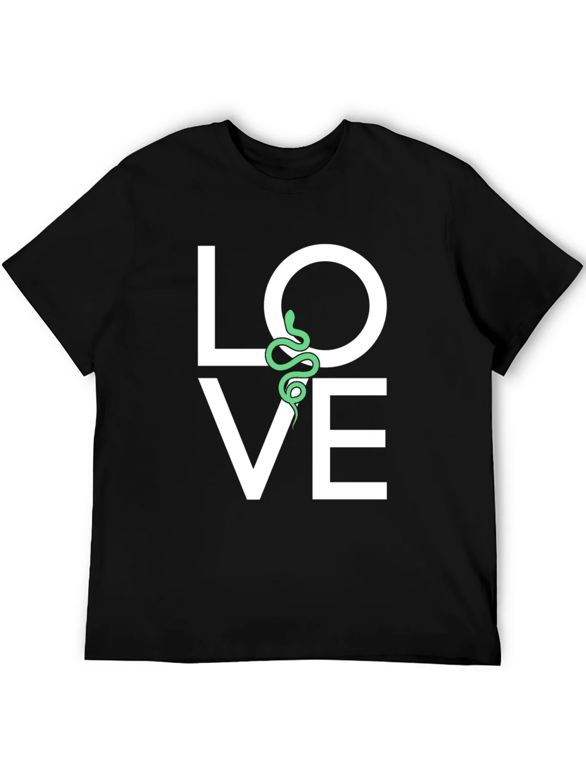 Love Snake Graphic Tee - Black Cotton T-Shirt product image 5