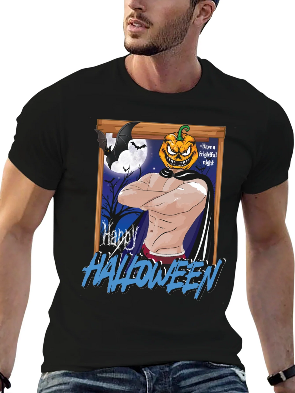 Happy Halloween Pumpkin Man T-Shirt product image 6
