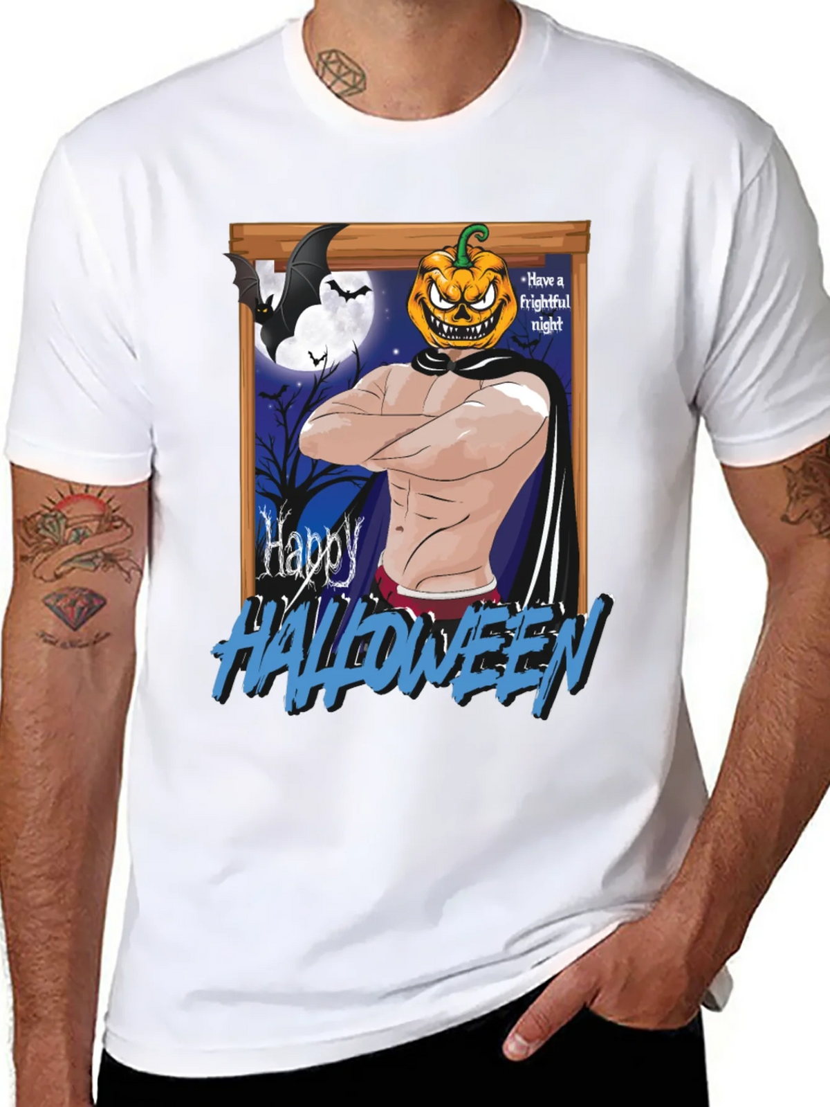 Happy Halloween Pumpkin Man T-Shirt product image 7