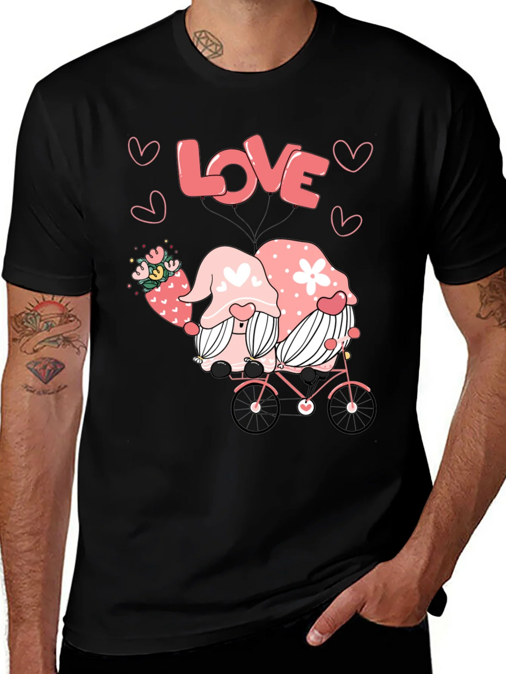 Love Gnomes on Bike Graphic Tee product image 1