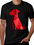 Geometric Dog Graphic Tee - Stylish Casual Wear product image 1