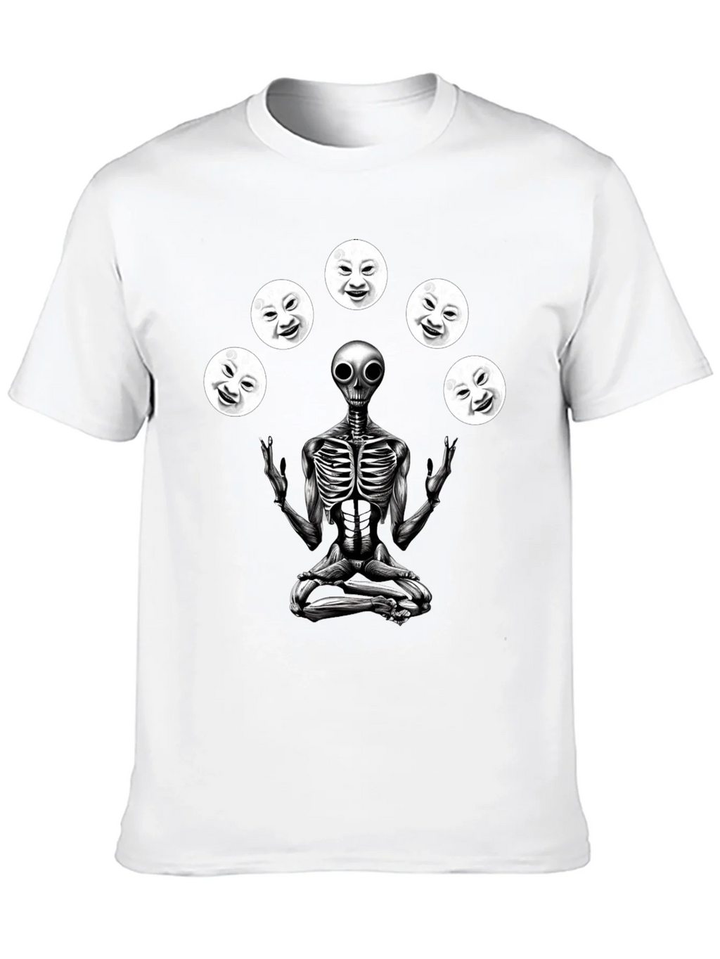 Alien Juggling Moon Faces Graphic T-Shirt product image 9
