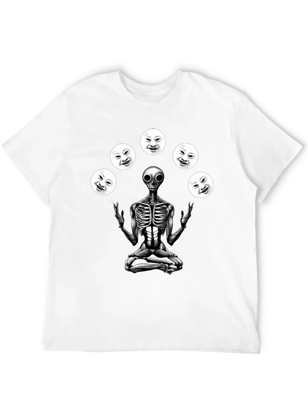 Alien Juggling Moon Faces Graphic T-Shirt product image 11