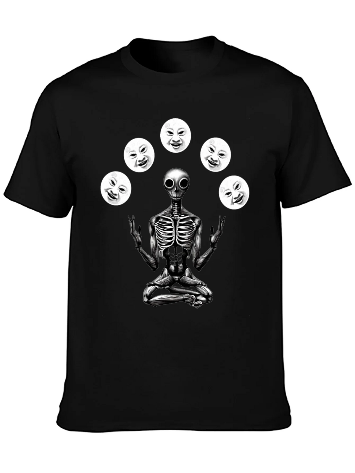 Alien Juggling Moon Faces Graphic T-Shirt product image 3