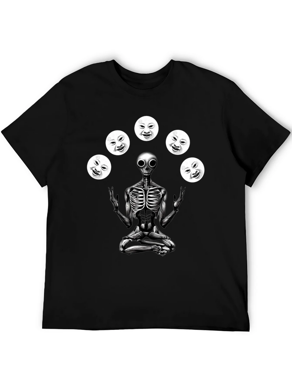 Alien Juggling Moon Faces Graphic T-Shirt product image 5