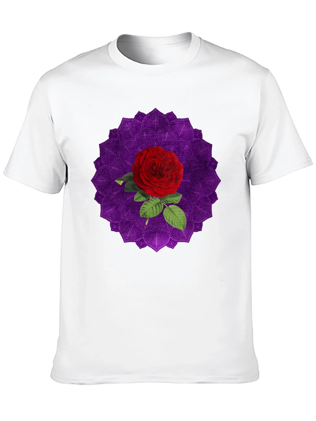 Rose Mandala Graphic Black T-Shirt product image 9