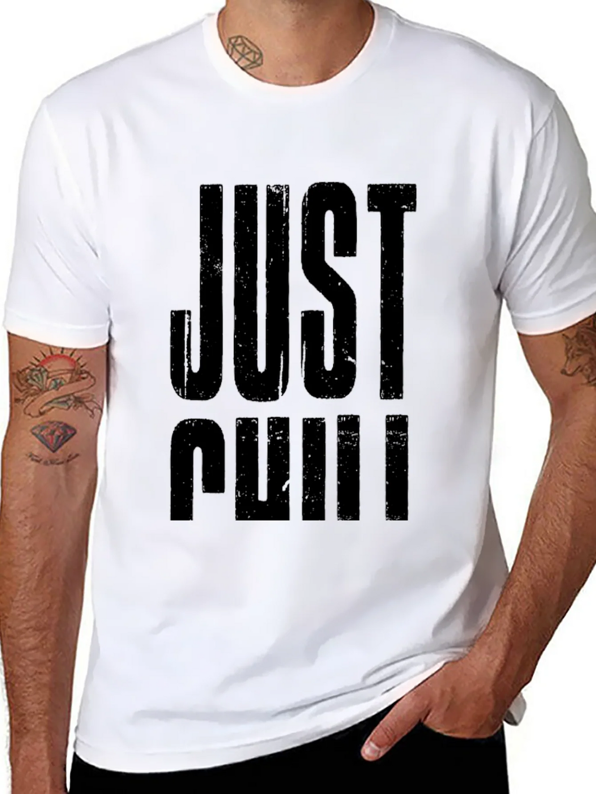 Just Chill Black Graphic Tee - Relaxed Fit product image 6