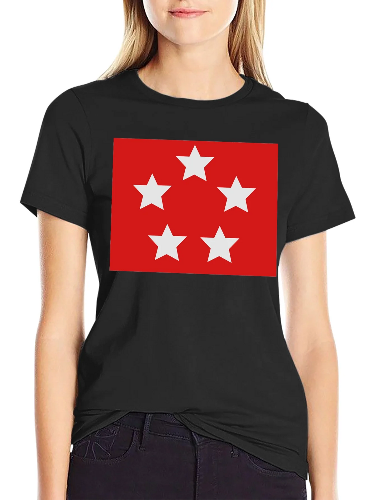 Red Five Star T-Shirt - Soft Cotton Blend Casual Wear product image 2