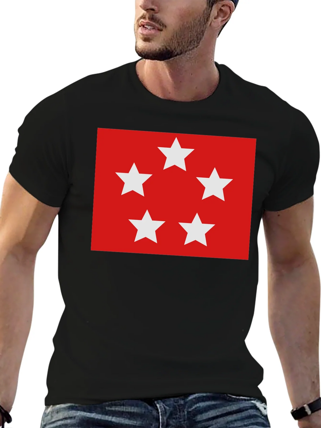 Red Five Star T-Shirt - Soft Cotton Blend Casual Wear product image 6
