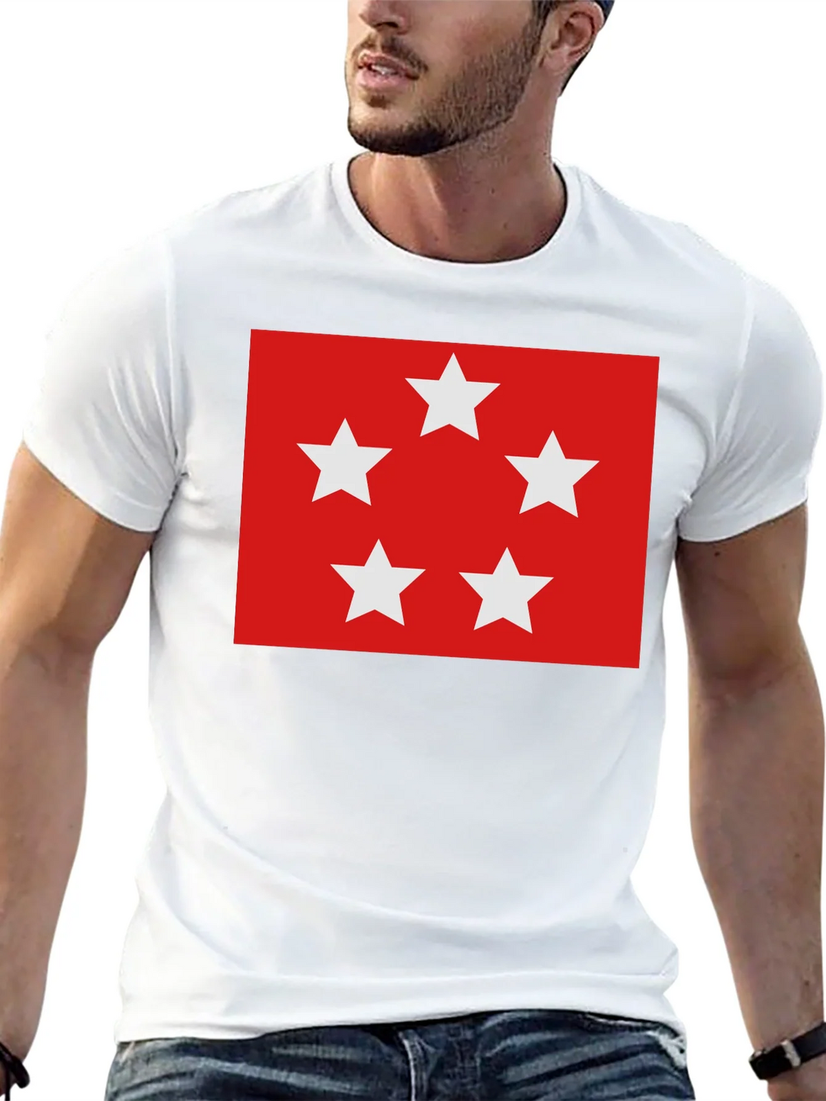 Red Five Star T-Shirt - Soft Cotton Blend Casual Wear product image 12