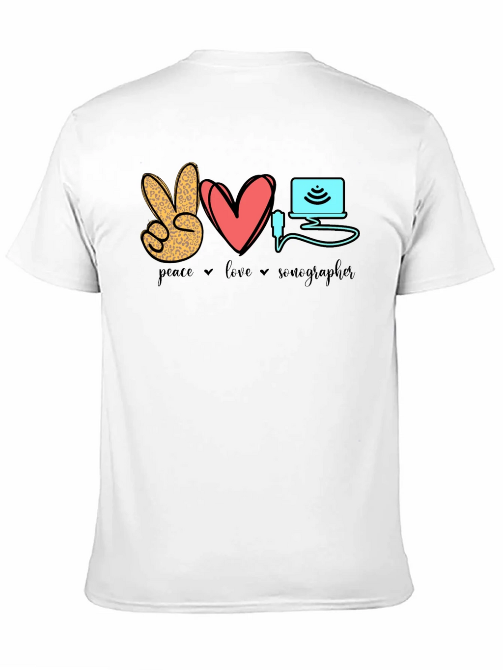 Peace Love Sonographer T-Shirt - Medical Ultrasound Tee product image 10