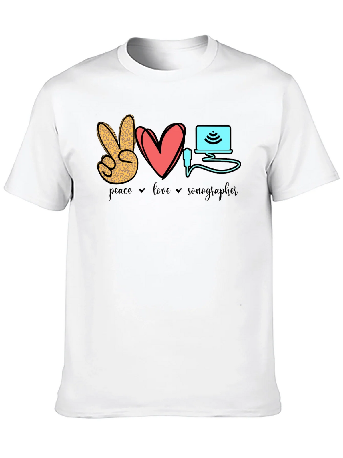 Peace Love Sonographer T-Shirt - Medical Ultrasound Tee product image 9