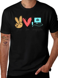 Peace Love Sonographer T-Shirt - Medical Ultrasound Tee product image 1