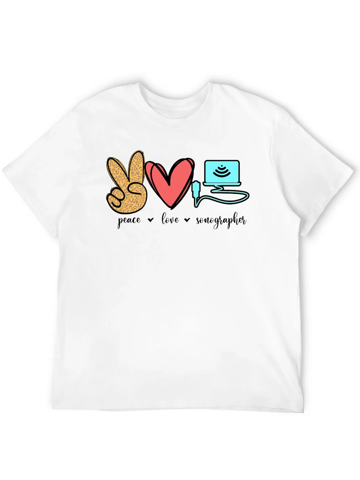 Peace Love Sonographer T-Shirt - Medical Ultrasound Tee product image 11