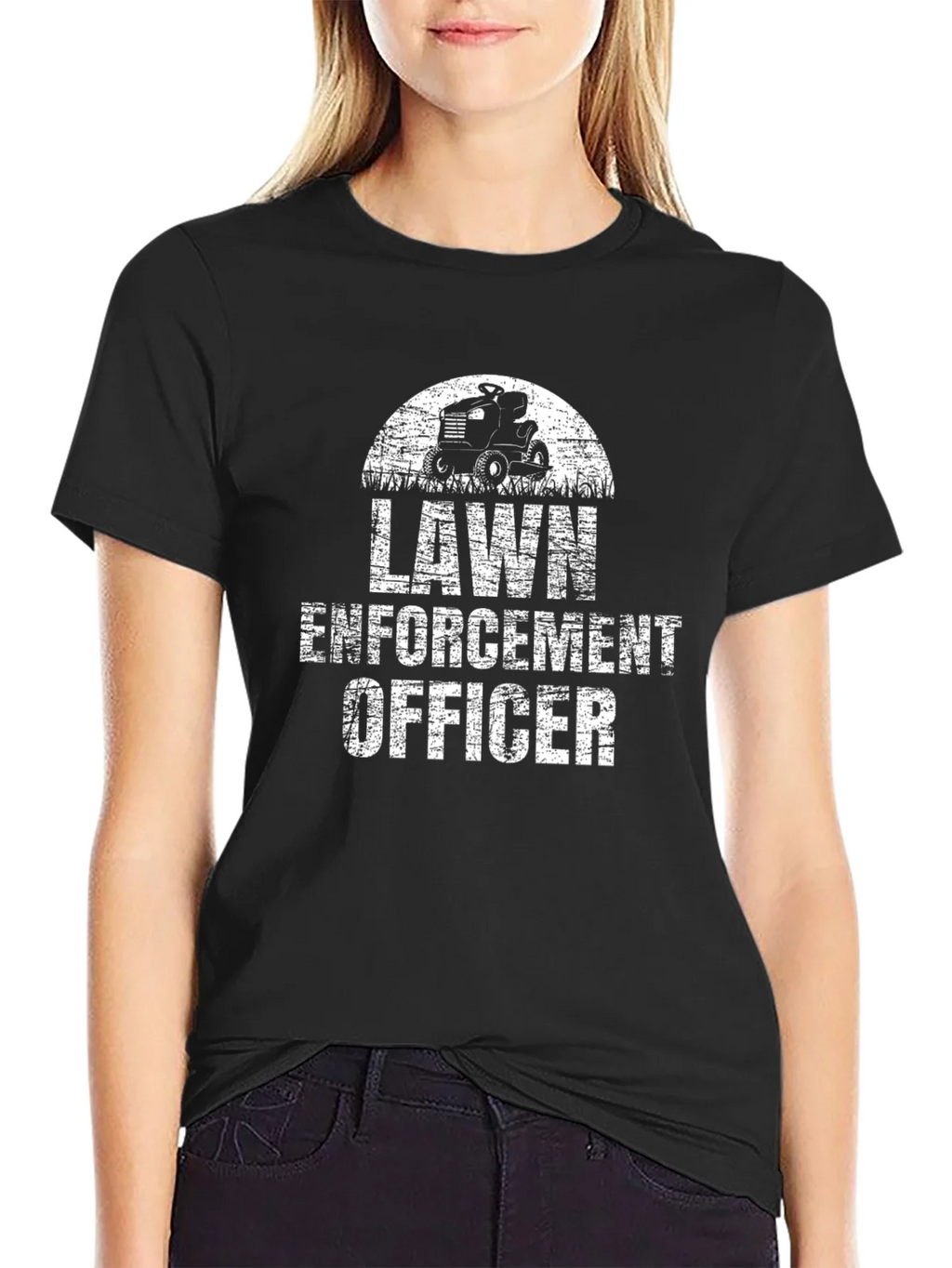 Lawn Enforcement Officer Black Graphic T-Shirt product image 2