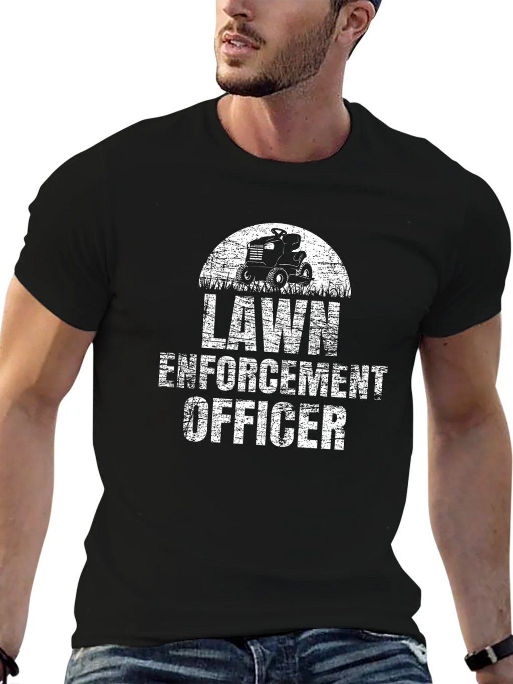 Lawn Enforcement Officer Black Graphic T-Shirt product image 6