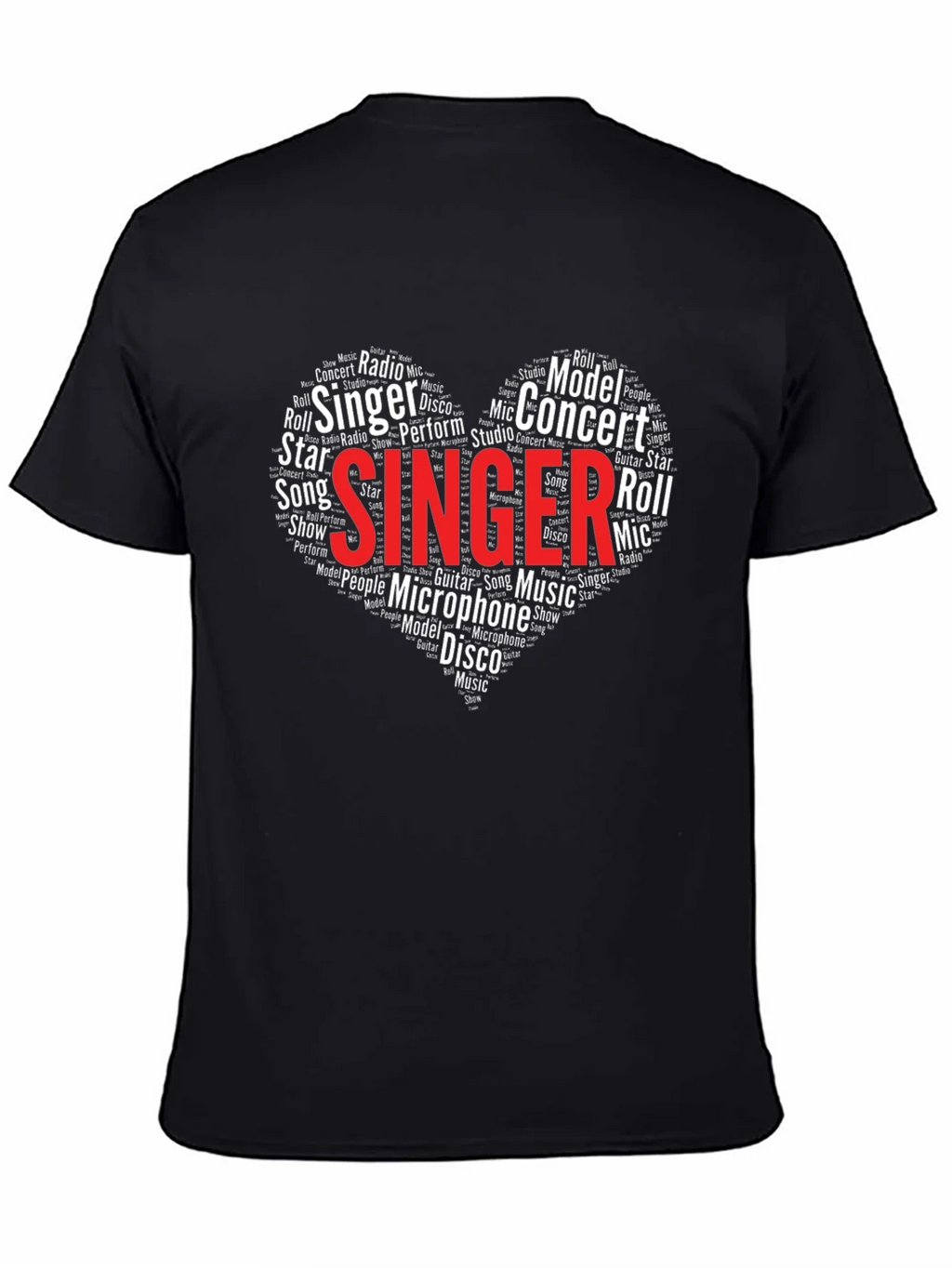 Singer Word Art Heart T-Shirt - Music Lover Tee product image 4