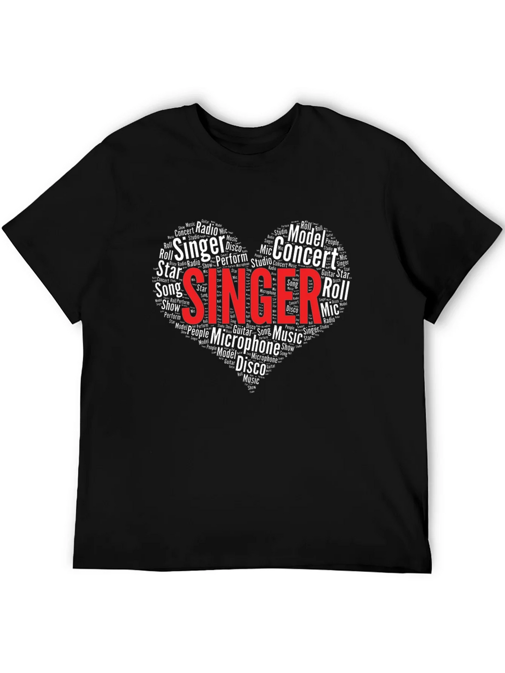 Singer Word Art Heart T-Shirt - Music Lover Tee product image 5