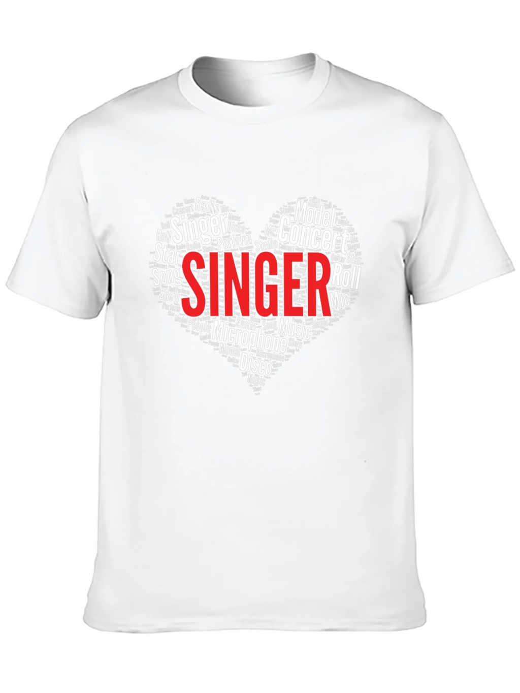 Singer Word Art Heart T-Shirt - Music Lover Tee product image 9