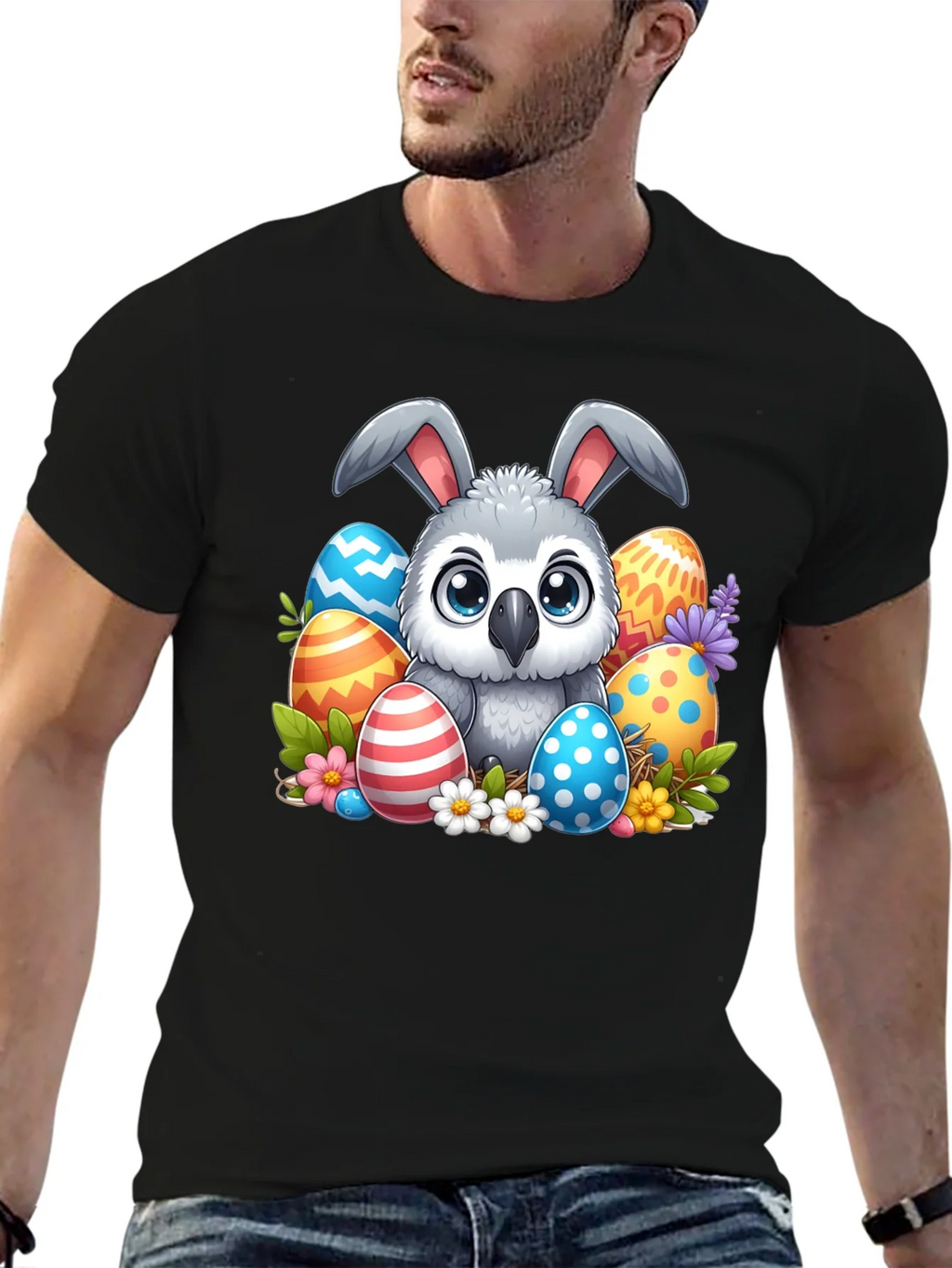 Cute Easter Owl Bunny T-Shirt product image 6