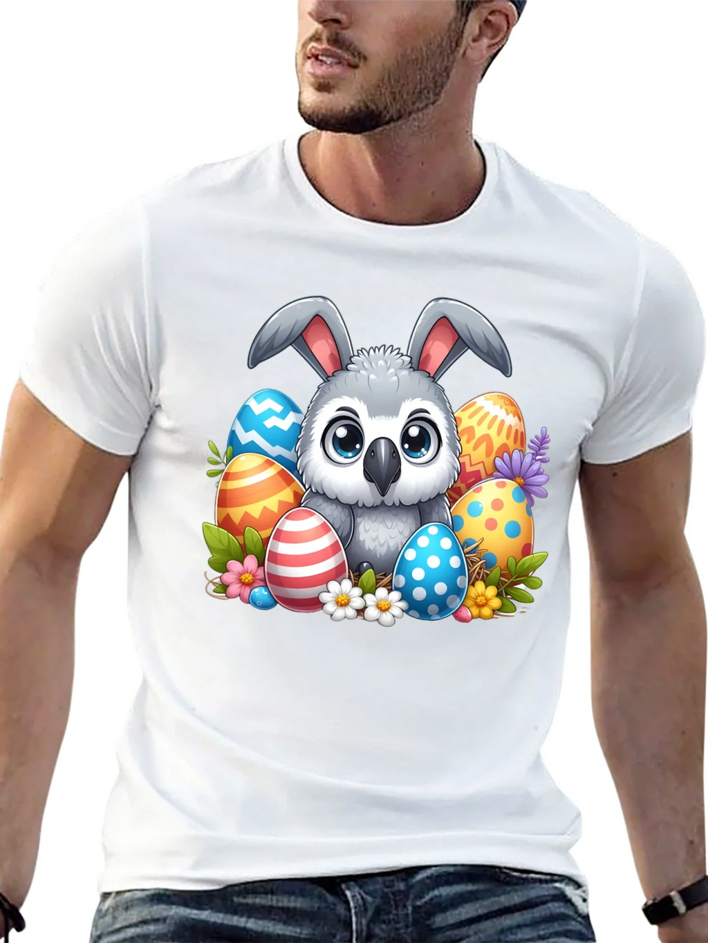 Cute Easter Owl Bunny T-Shirt product image 12
