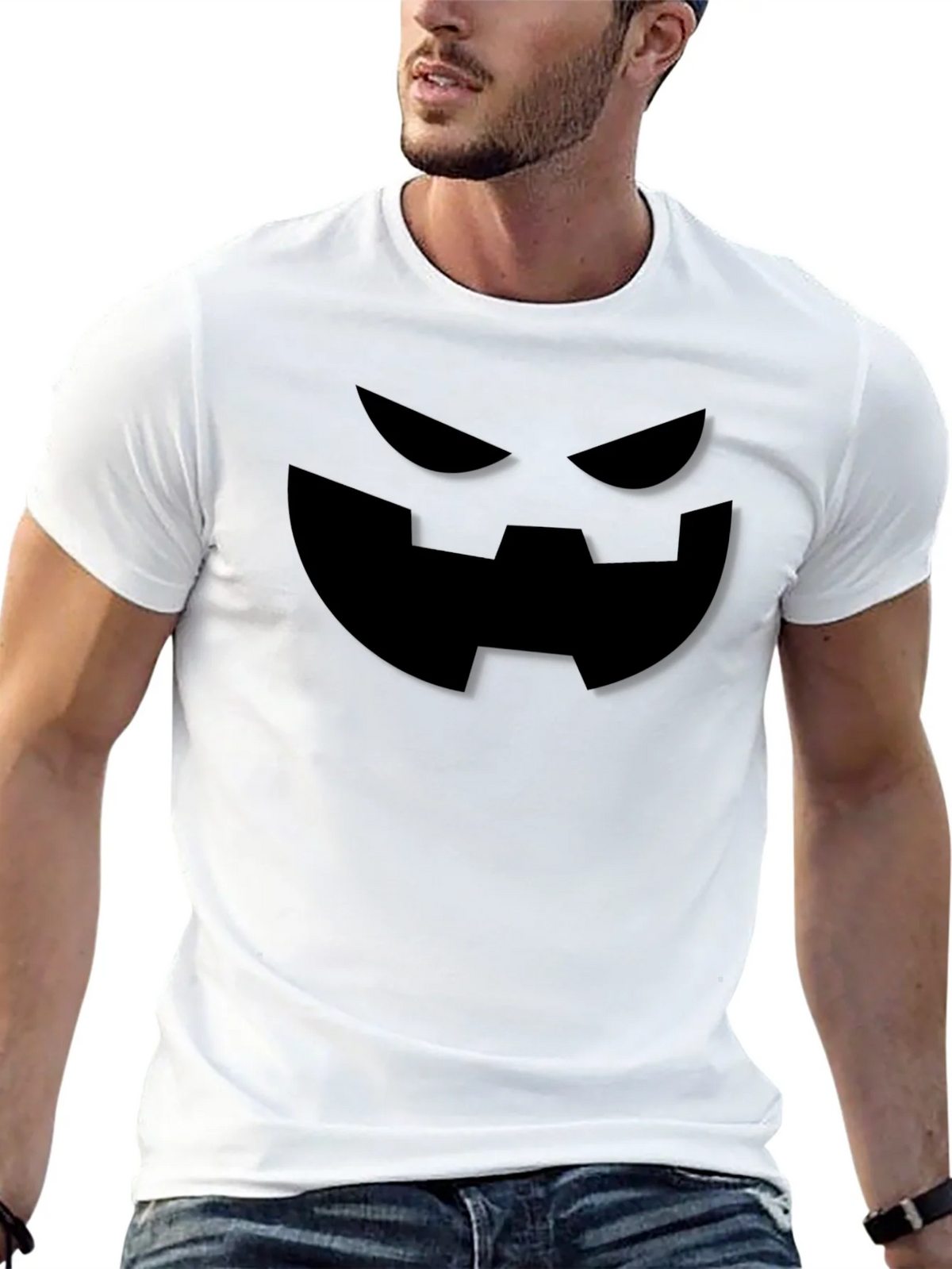 Spooky Halloween Face Graphic Tee product image 12