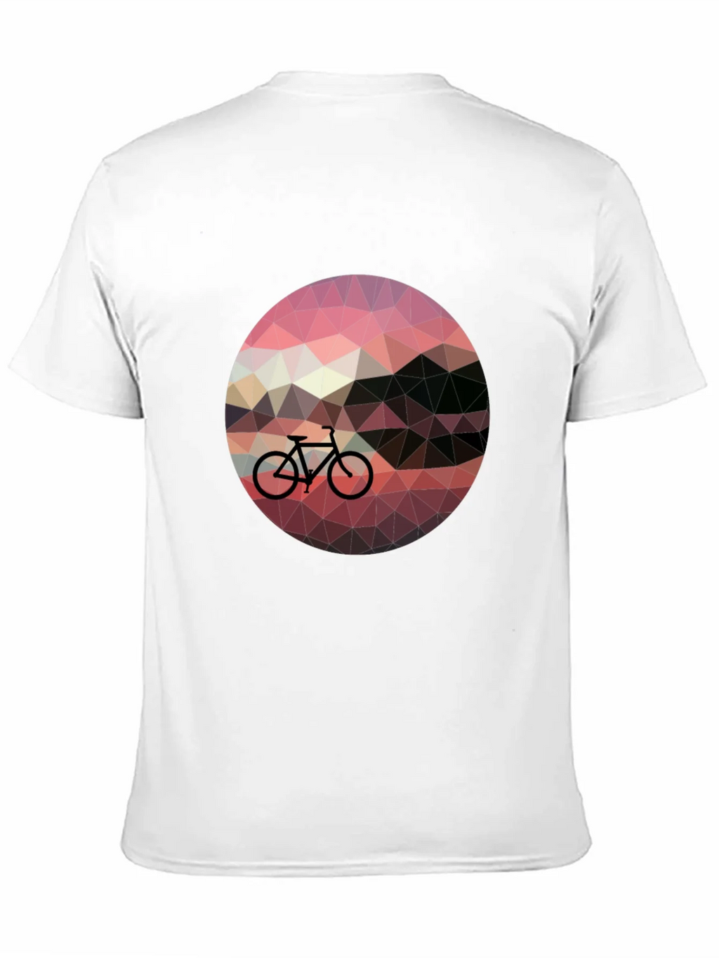 Geometric Bike Sunset Graphic Tee - Black Casual T-Shirt product image 3
