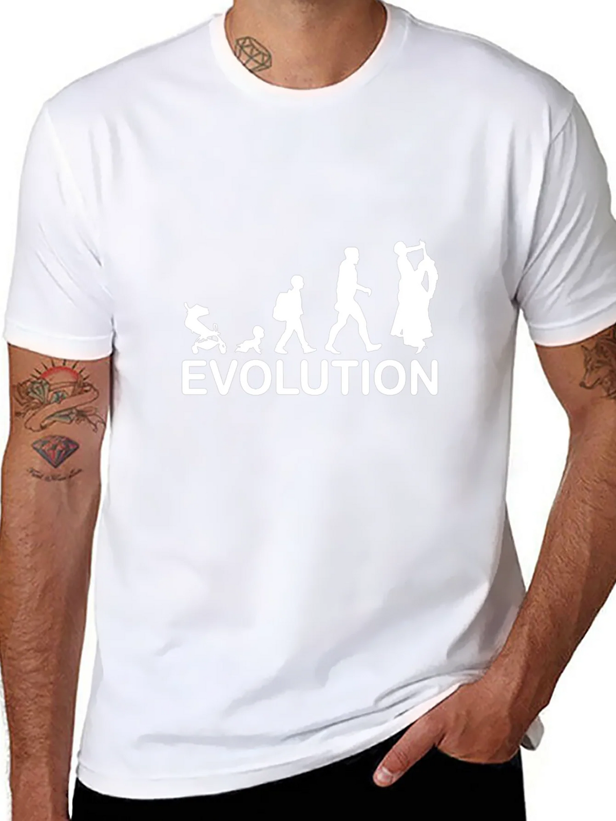 Evolution Black Graphic Tee - Mens Novelty T-Shirt product image 7