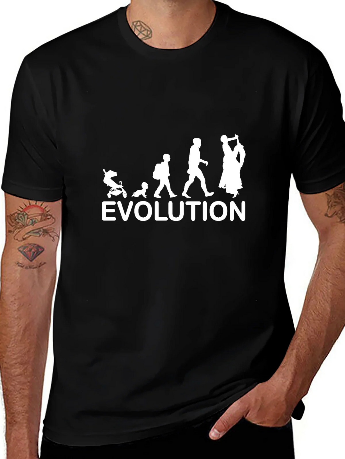 Evolution Black Graphic Tee - Mens Novelty T-Shirt product image 1