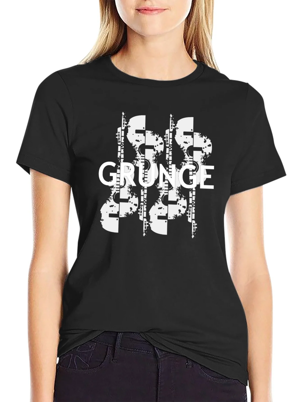 Grunge Graphic Print Black T-Shirt product image 2