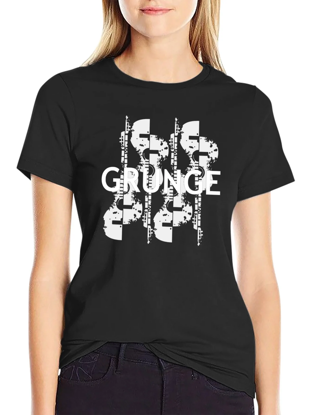 Grunge Graphic Print Black T-Shirt product image 2
