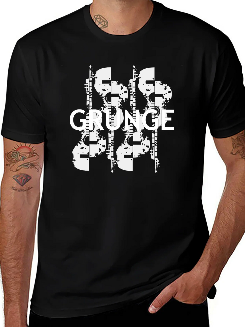 Grunge Graphic Print Black T-Shirt product image 1