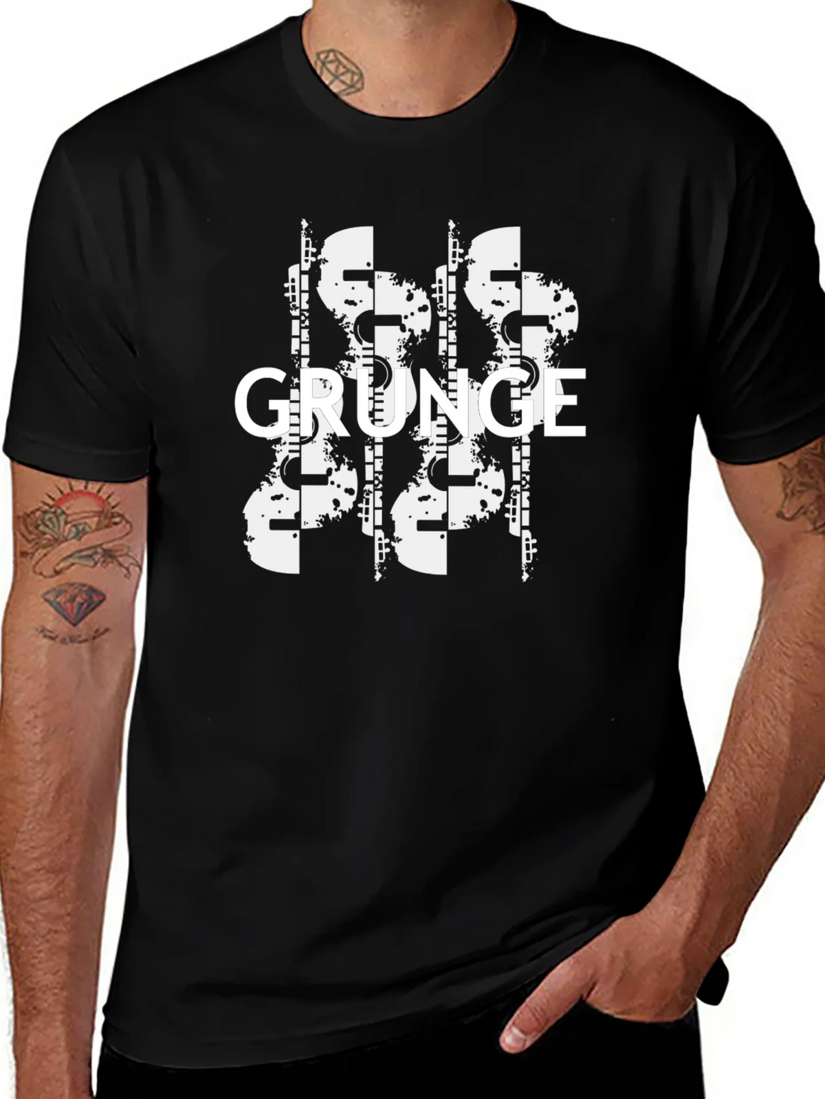 Grunge Graphic Print Black T-Shirt product image 1