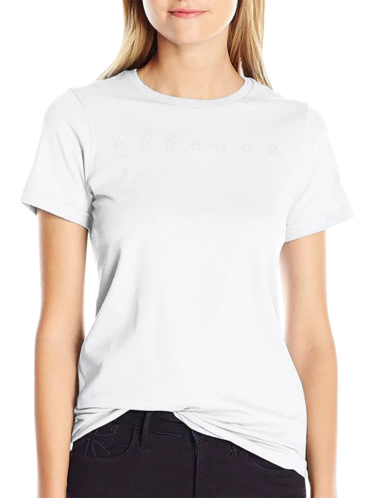 Mens Black Crewneck T-Shirt with Star Design product image 8