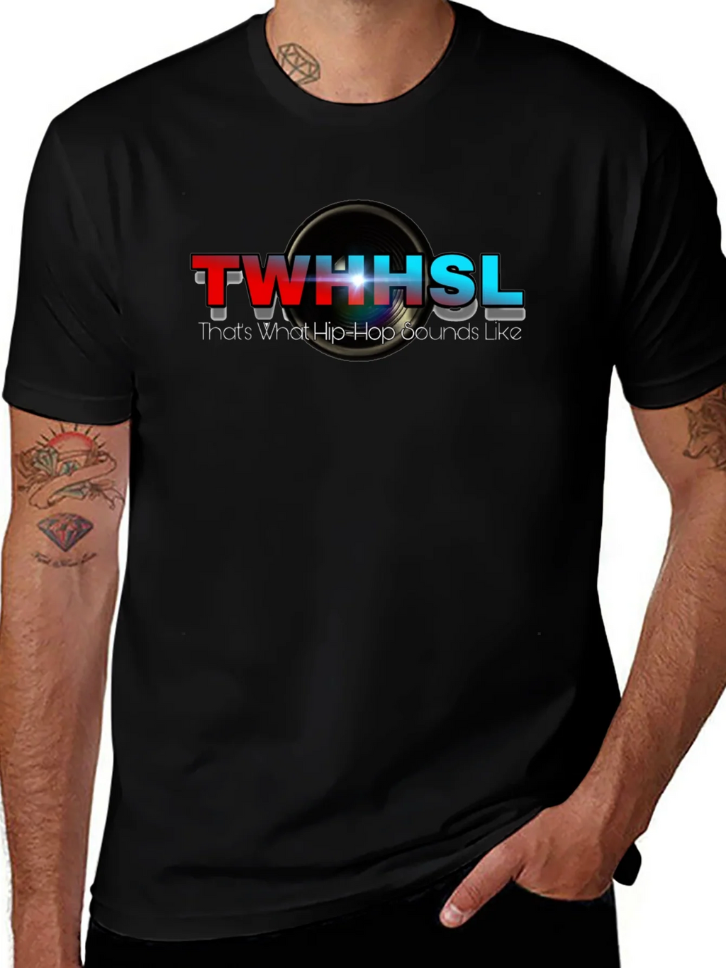 TWHHSL Hip-Hop Sounds Black Graphic Tee product image 1