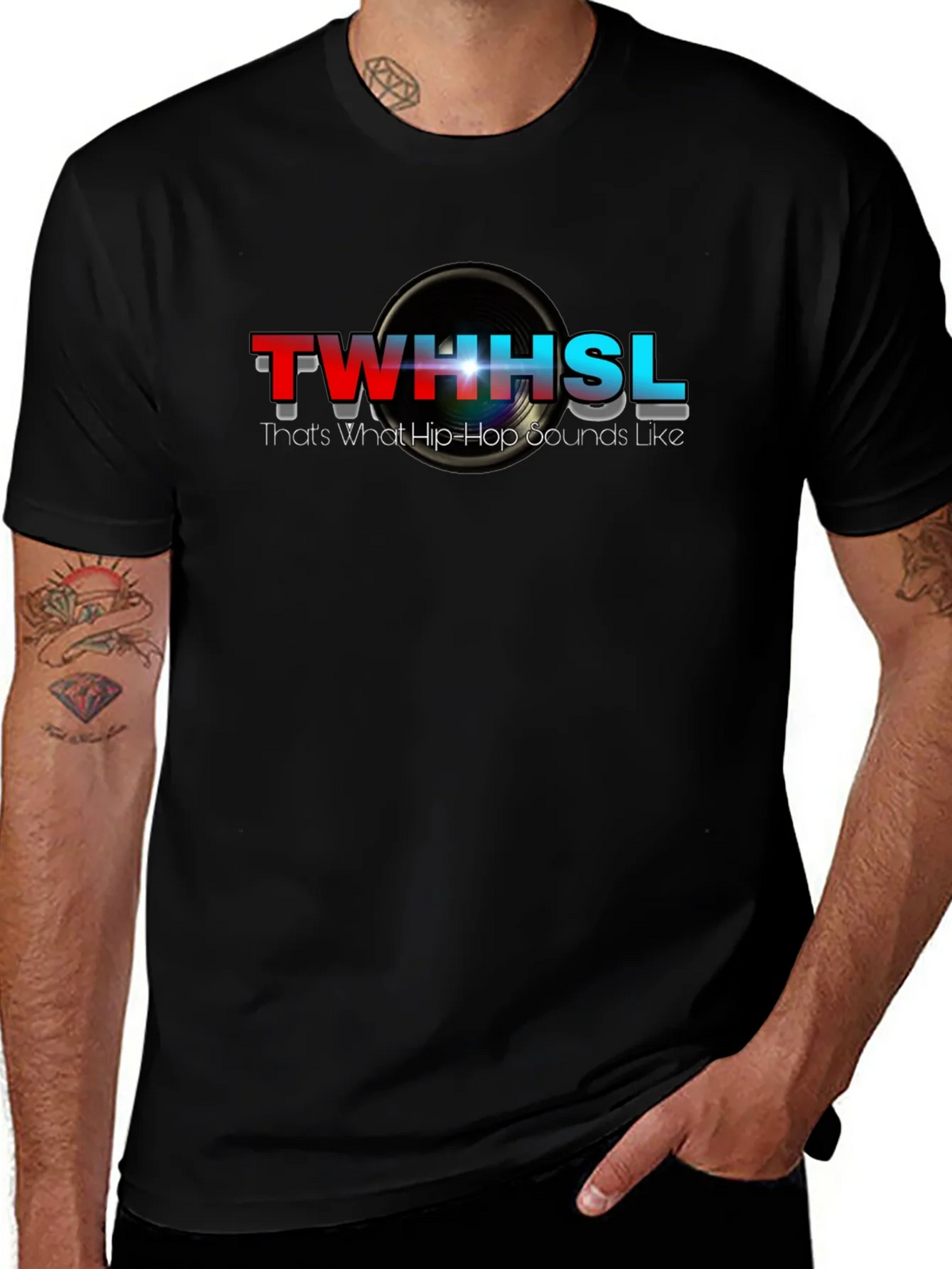 TWHHSL Hip-Hop Sounds Black Graphic Tee product image 1